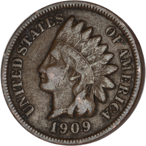 1909 Indian Head Cent, Variety 3, Bronze Main Image