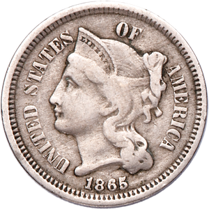 1865 Nickel Three-Cent Piece VG Main Image