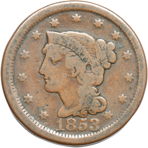 1853 Braided Hair Large Cent Main Image