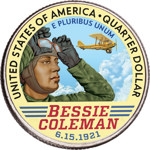 2023 Colorized Bessie Coleman U.S. Women Quarter Main Image