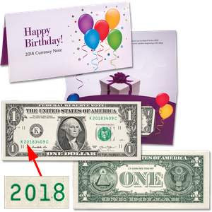 2018 U.S. Currency Note Happy Birthday Card Main Image