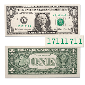 Binary Repeater $1 Federal Reserve Note Main Image