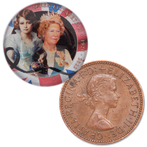 Queen Elizabeth II Colorized 1/2 Penny Life Tribute Main Image