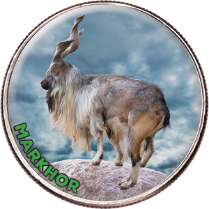 Colorized Kennedy Half Dollar World Wildlife Coin - Markhor Main Image