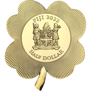2022 Fiji Gold Plated Half Dollar 4 Leaf Clover Main Image