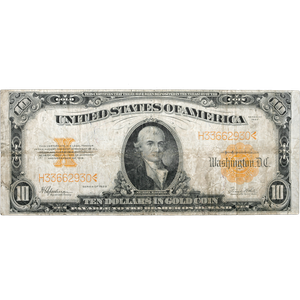 1922 $10 Gold Certificate Main Image