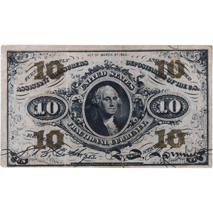 1864-1869 10¢ Fractional Currency Note Main Image