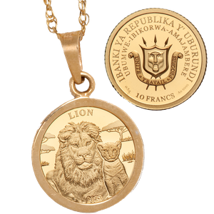 Burundi 0.5g Gold 10 Francs Lion Necklace Main Image