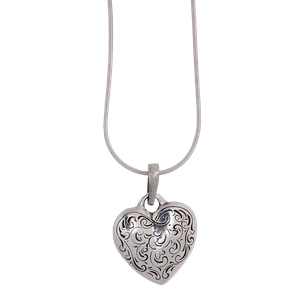Pewter Necklace Florentine Heart Main Image