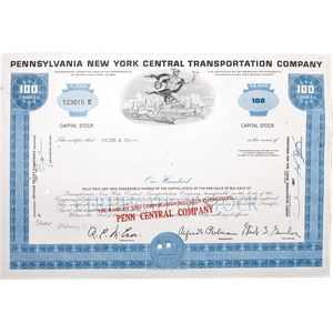 1960's Pennsylvania New York Central Transportation Stock with History Page Main Image