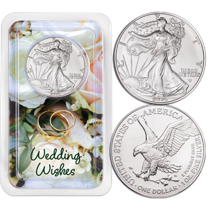 2024 American Silver Eagle in Wedding Wishes Showpak Main Image