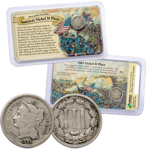 1865-1889 Nickel 3¢ Piece in Civil War Showpak Main Image