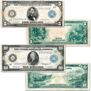 Series 1914 $5 & $10 Federal Reserve Note Set Main Image