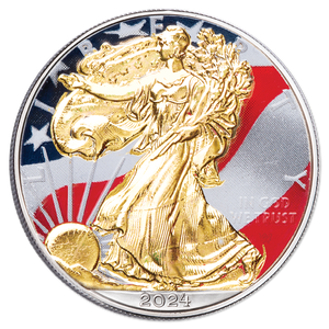 2024 Colorized & Gold-Plated $1 American Silver Eagle Main Image