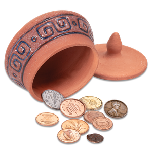 Clay Pot with World Coins Main Image