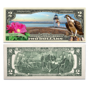 Colorized $2 Federal Reserve Note Great American Landscapes - Cape Cod Main Image