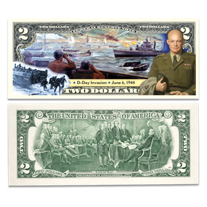 Colorized Allied Victories of WWII $2 Federal Reserve Note - D-Day Main Image
