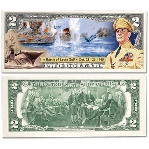 Colorized Allied Victories of WWII $2 Federal Reserve Note - Battle of Leyte Gulf Main Image