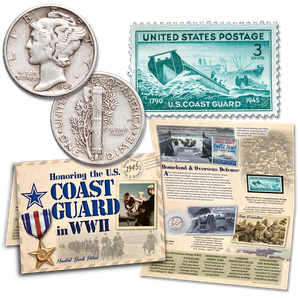1945 WWII Mercury Dime & Stamp Set Main Image