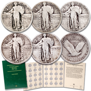 1925-1930 P Mint Standing Liberty Silver Quarter Set Main Image