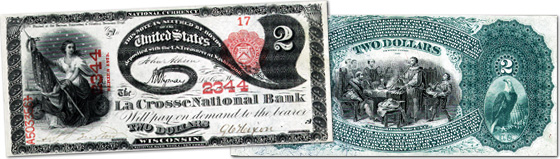 $2 Lazy 2 National Bank Note - Series 1875