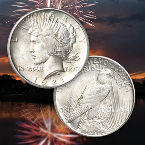 The Peace dollar is the only U.S. silver dollar released to commemorate peace. Peace Dollars from Littleton Coin Company are backed by a 45-day money back guarantee!