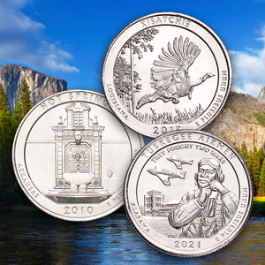 Celebrate America's beauty with National Park quarters. Buy National Park quarters from Littleton Coin today and earn FREE Rewards Points with every purchase!
