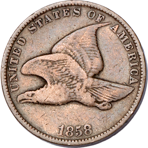 1858 Flying Eagle Cent, Small Letters VG#2 Main Image