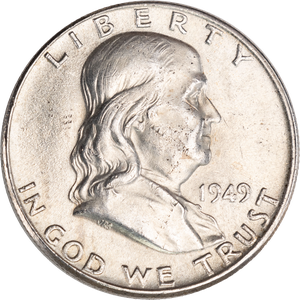 1949 Franklin Half Dollar AU50 Main Image