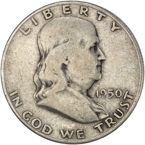 1950-D Franklin Half Dollar VG Main Image