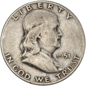 1951-D Franklin Half Dollar VG Main Image