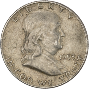 1953-D Franklin Half Dollar XF Main Image
