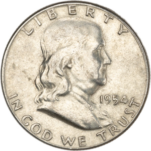 1954 Franklin Half Dollar AU50 Main Image