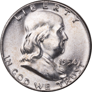 1954 Franklin Half Dollar MS60 Main Image