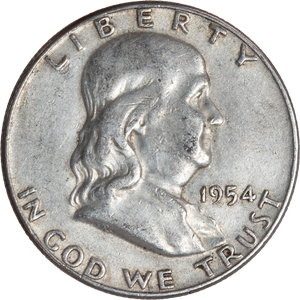 1954 Franklin Half Dollar CIRC Main Image
