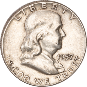 1957 Franklin Half Dollar VF Main Image