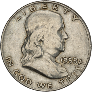 1958-D Franklin Half Dollar VF Main Image