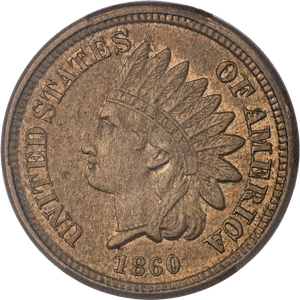 1860 Indian Head Cent, Variety 2 Main Image