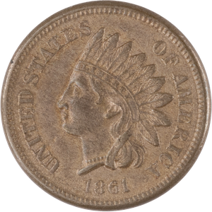 1861 Indian Head Cent Cpr Nkl PCGS  AU50 Main Image
