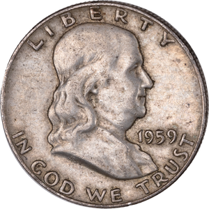 1959 Franklin Half Dollar VF Main Image