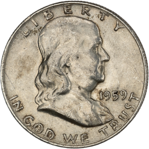 1959 Franklin Half Dollar AU50 Main Image