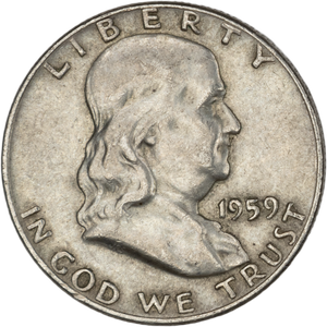 1959-D Franklin Half Dollar VF Main Image