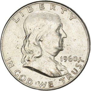 1960 Franklin Half Dollar AU50 Main Image