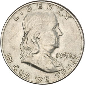 1960-D Franklin Half Dollar AU50 Main Image