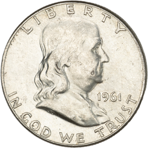 1961 Franklin Half Dollar AU50 Main Image