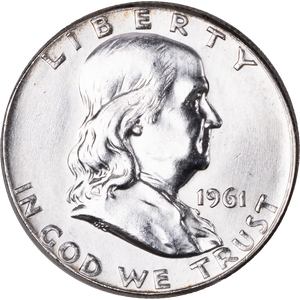 1961 Franklin Half Dollar MS60 Main Image
