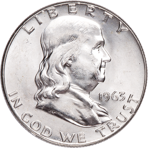 1963 Franklin Half Dollar MS60 Main Image