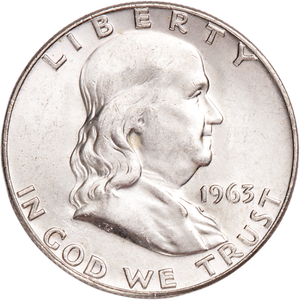 1963-D Franklin Half Dollar AU50 Main Image