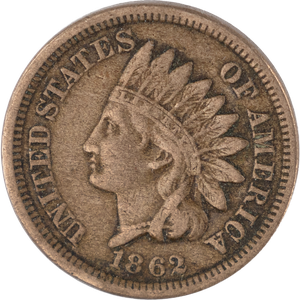 1862 Indian Head Cent, Variety 2 Main Image
