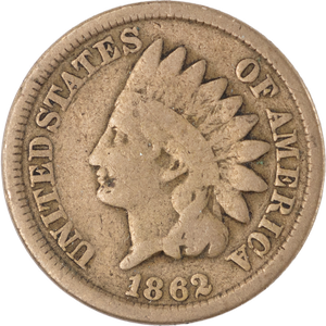 1862 Indian Head Cent, Variety 2 Main Image